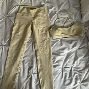 Alo matching set - size small / light yellow